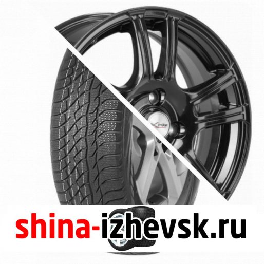 Колесо в сборе Viatti Bosco зима (V-526) 205/70 R15 T 96 + X-trike X105 6xR15 4×100 ET35 DIA67.1 Черный в Ижевске